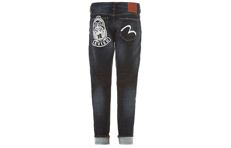 

Джинсы мужские деним синие Evisu, темно-синий