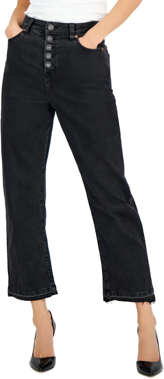 

International Concepts Женские джинсы с высокой посадкой, прямым кроем и застежкой на пуговицах