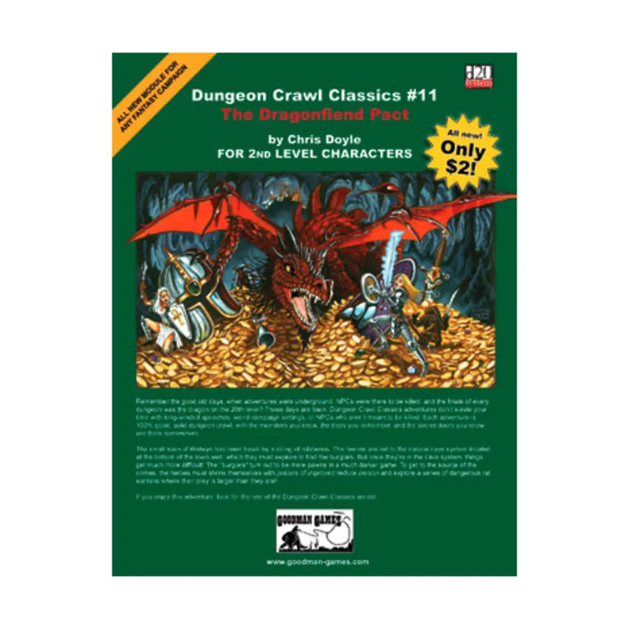 

Модуль Dragonfiend Pact (1st Printing), Dungeon Crawl Classics - #1-15 (d20)