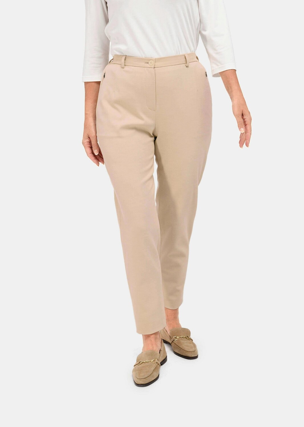 

Брюки GOLDNER Hose Anna mit Rippenstruktur, цвет stein