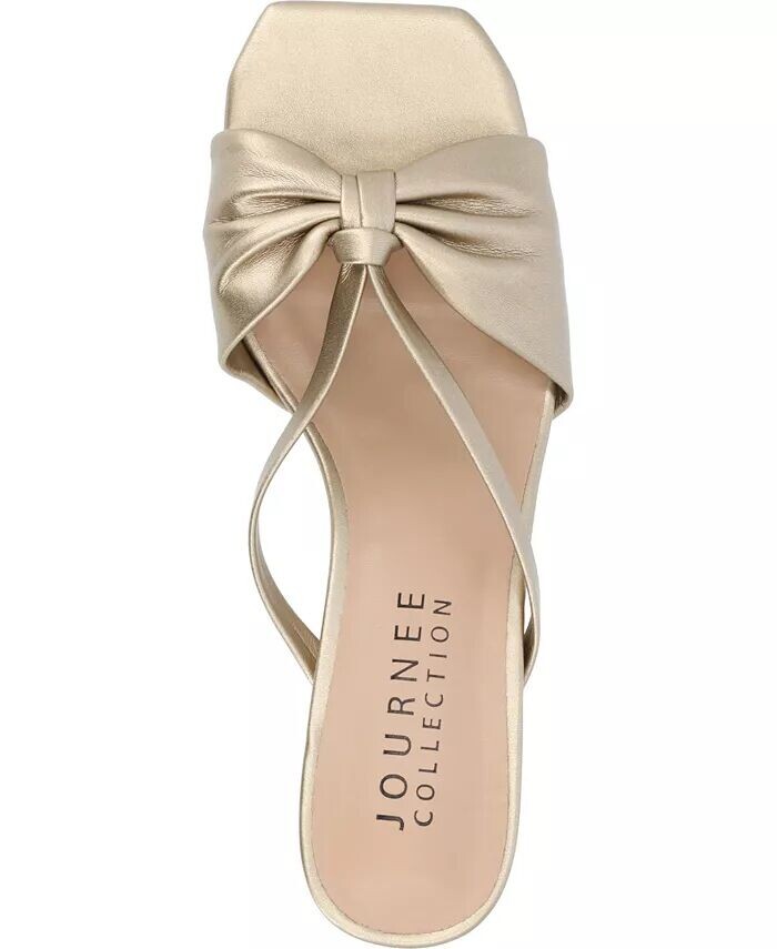 Женские босоножки Starling Two Tone Kitten Heel Dress Sandals Journee Collection, золотой — фото 4