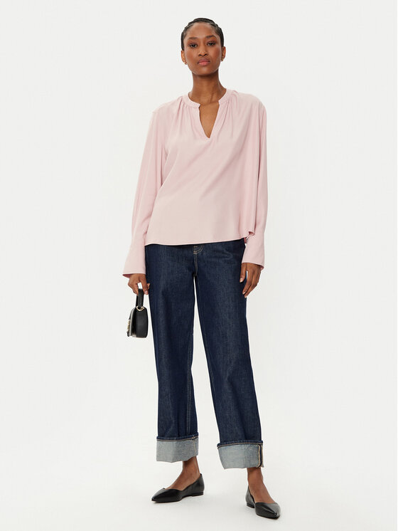 Блузка свободного кроя WW0WW44049 Tommy Hilfiger, розовый — фото 2