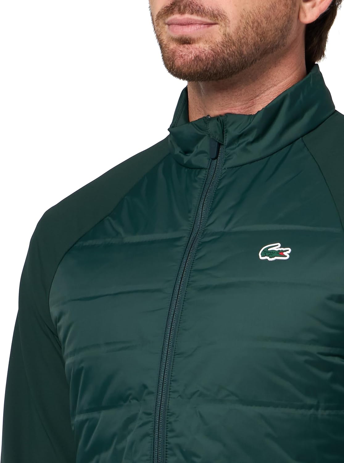 Мужская спортивная стеганая ветровка-гольф Lacoste с высоким воротником, Sinople/Sinople — фото 3