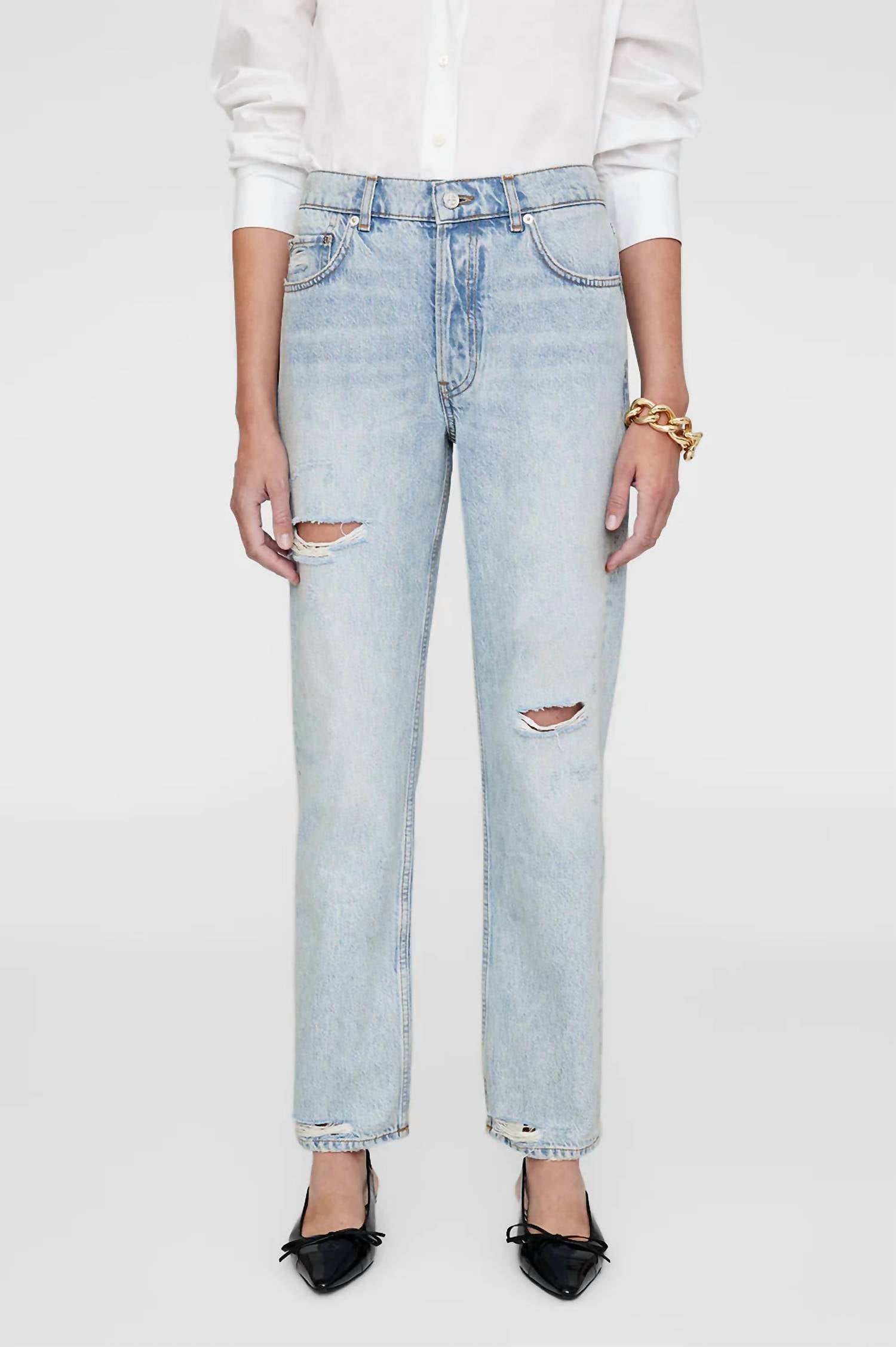 

Джинсы Kate Bleached синего цвета Anine Bing