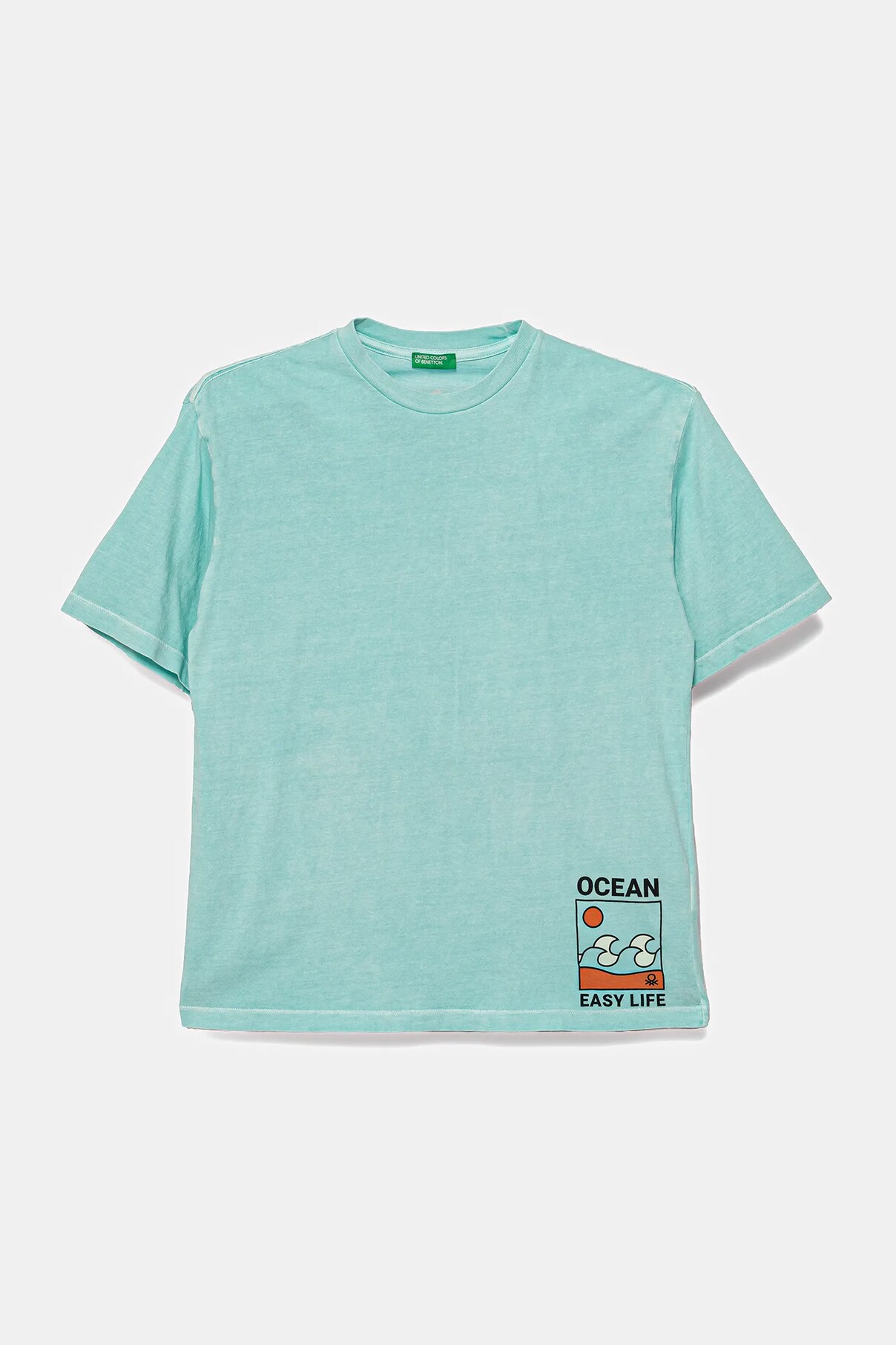 

Футболка из хлопка для детей United Colors Of Benetton, бирюзовый
