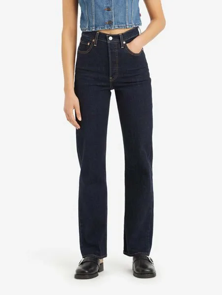 Прямые джинсы RIBCAGE, темно-синего цвета Levi's, Dark Indigo - Flat Finish