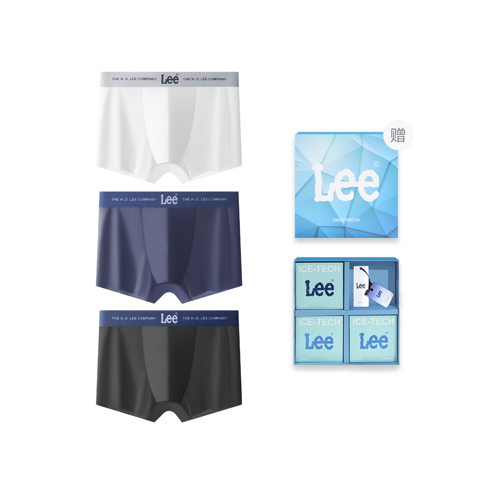 

Lee SS23 Ice Series летнее нижнее белье подарочная упаковка мужское 3 шт