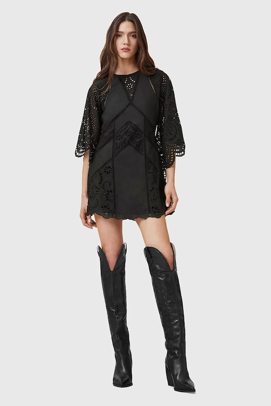 

Хлопковое платье Luci Allsaints, черный