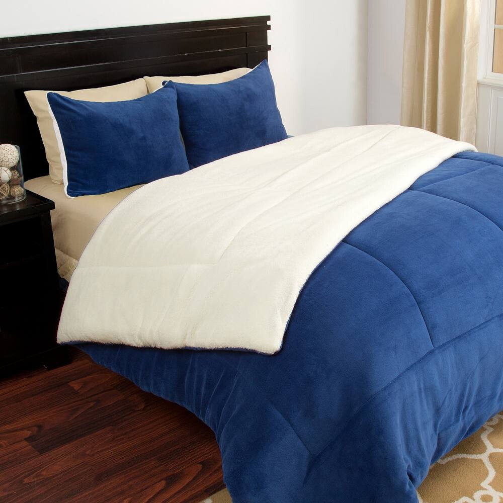 

Комплект одеял из флиса Portsmouth Home из шерпы, темно-синий