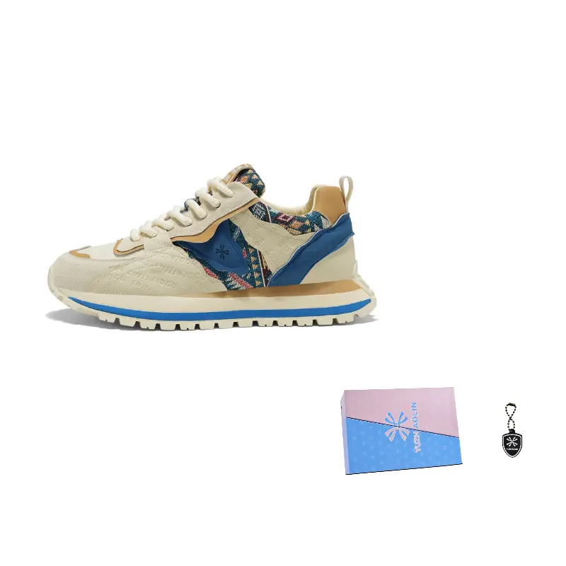 

YUZHAOLIN Антискользящие и износостойкие низкие повседневные туфли для мужчин с эффектом увеличения роста Box - бежево-голубые, цвет Beige Blue