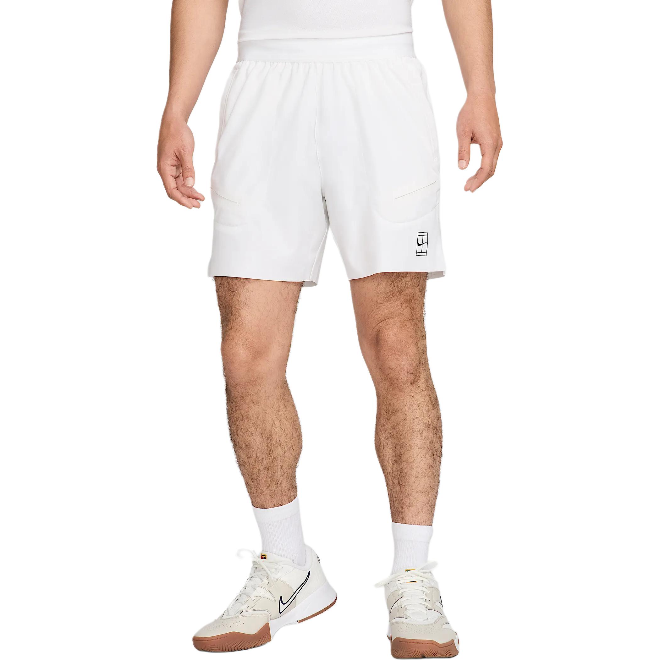Nike Мужские шорты для тенниса advantage dri fit белый/черный — фото 3