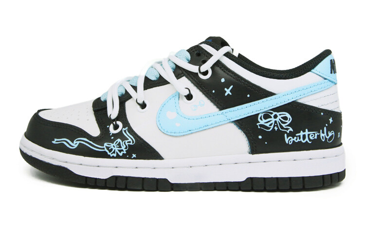 

Кроссовки Nike Dunk Skateboarding Shoes Women's Low-top Black/white/blue, черный