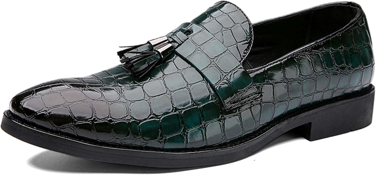 

Мужские лоферы Модные кожаные туфли с кисточками для бизнеса и официальных мероприятий Дышащие, удобные для ходьбы, вождения, офиса, свадеб, банкетов и повседневной носки Generic, зеленый