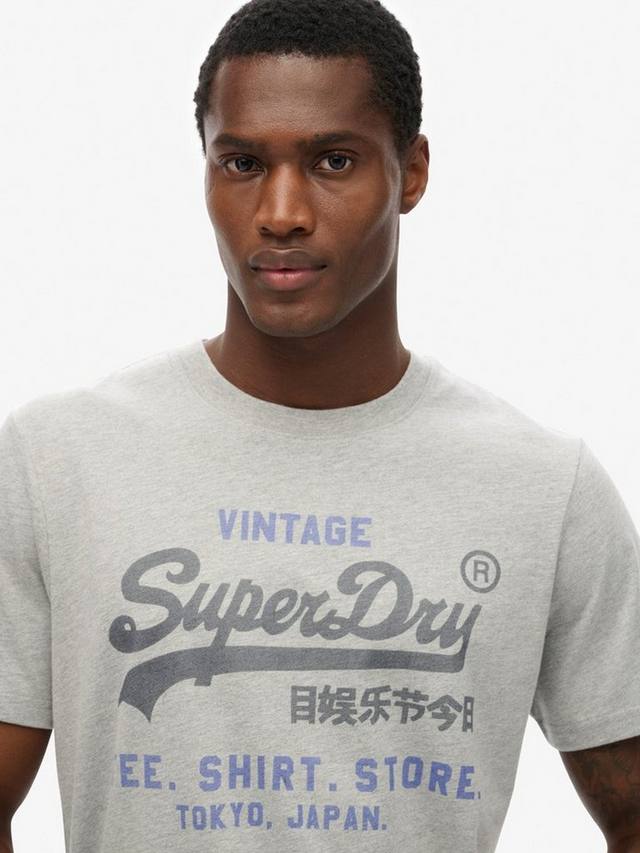 Футболка Vintage Logo Heritage свободного кроя Superdry, College Grey Marl — фото 4