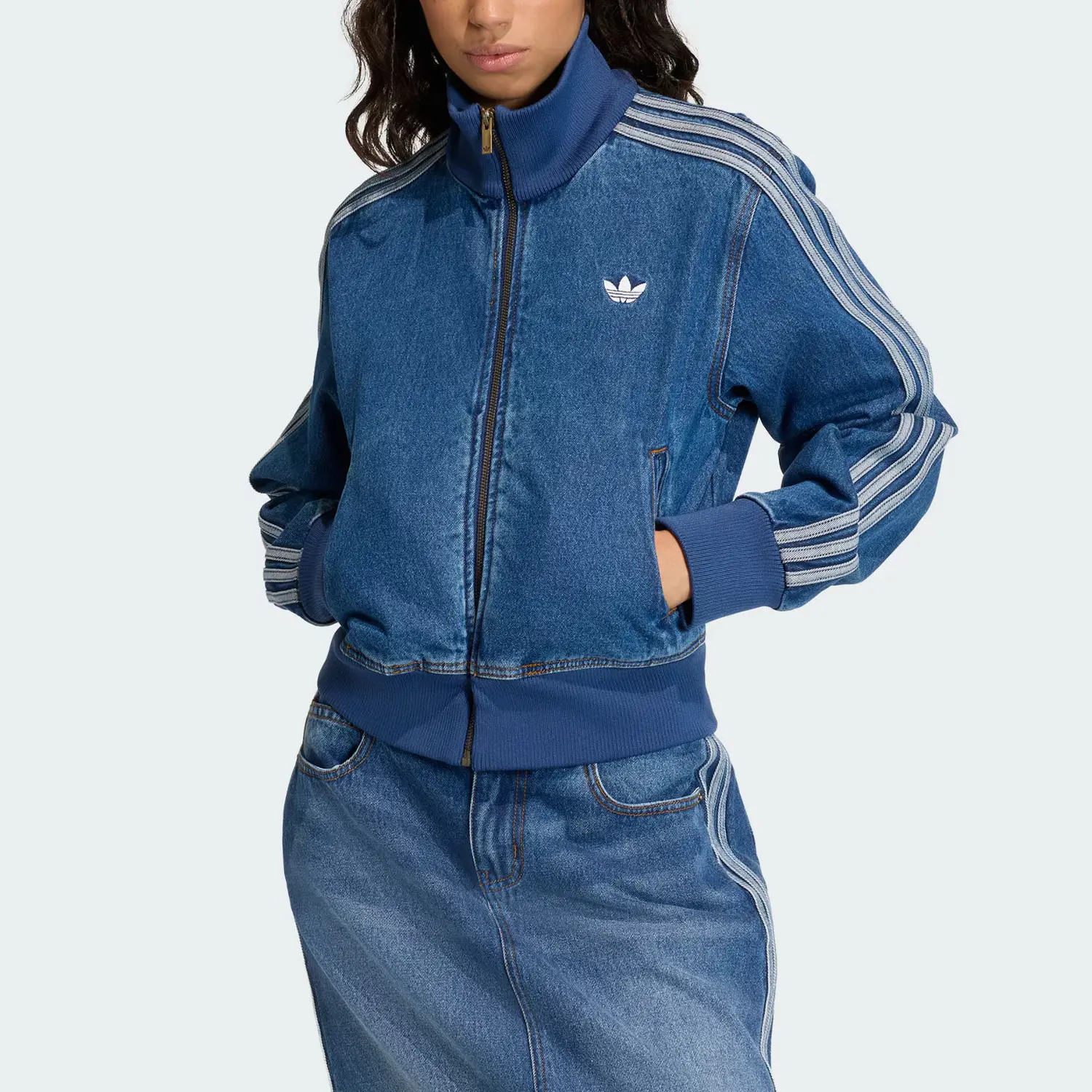 Куртка джинсовая FIREBIRD TRACK FW25 TOP женская Adidas Originals, denim синий — фото 3