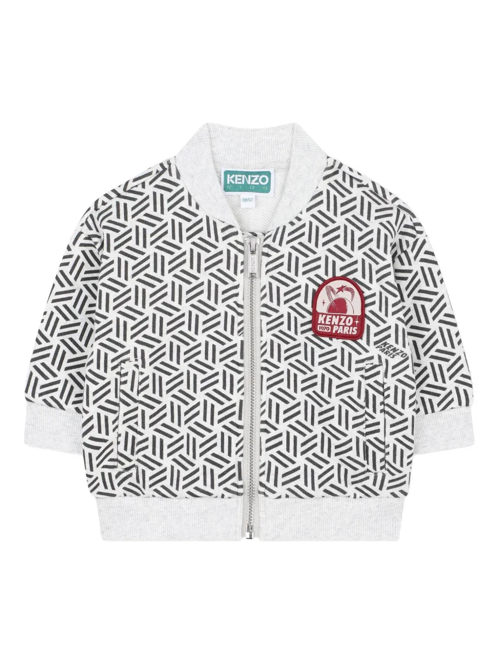 Спортивный костюм с геометричным принтом Kenzo Kids, белый — фото 4