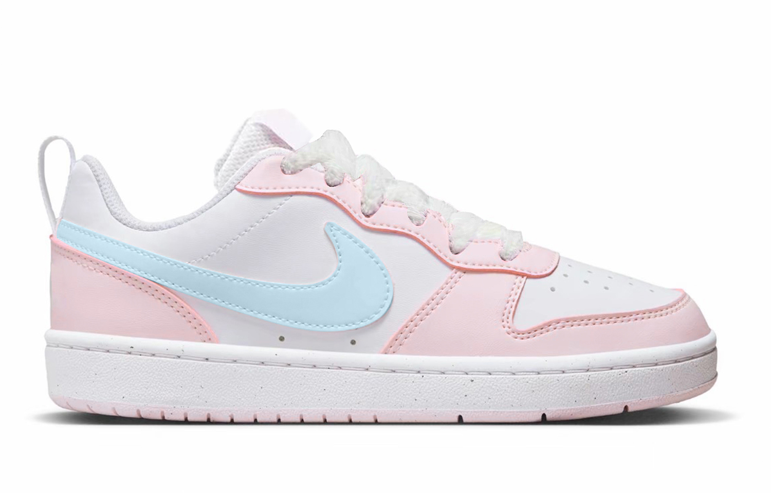 Nike Court Borough Pink Cat Paw Synthetic Leather Abrasion Resistant Slip Resistant Low top Skateboard Shoes Pink White — фото 3