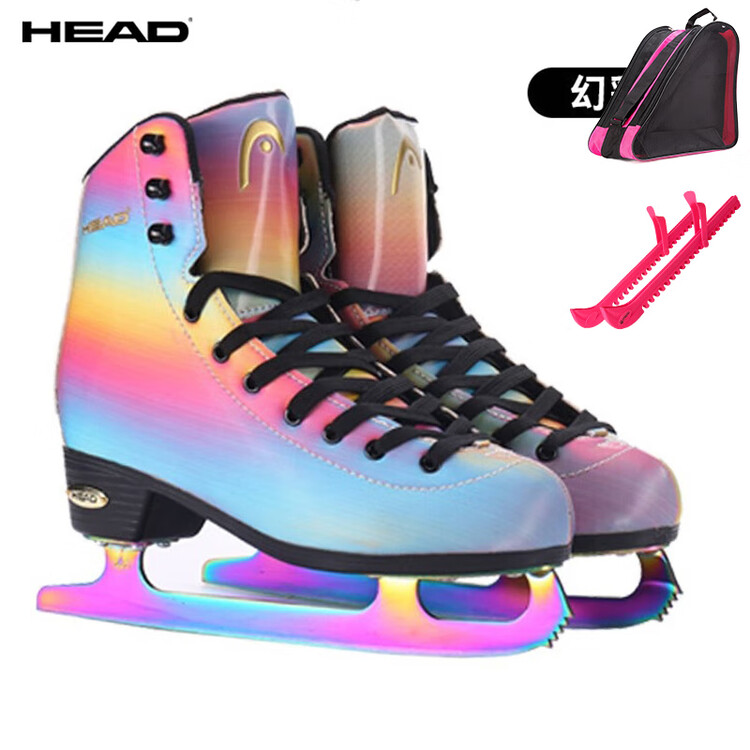 

HEAD Коньки для фигурного катания Austrian Brand, модель F600, иридисцент, с чехлами и сумкой для хранения, размер 28