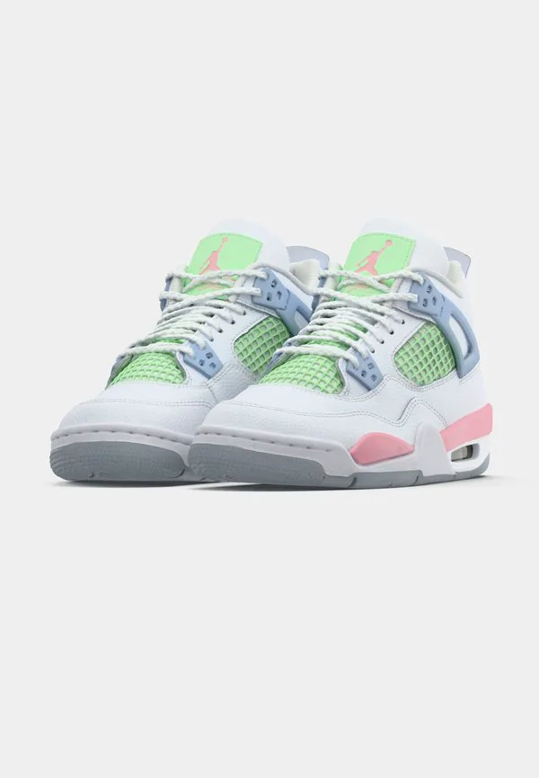 Кроссовки air jordan 4 retro унисекс Jordan, White/Med Soft Pink/Half Blue/Vapor Green — фото 3