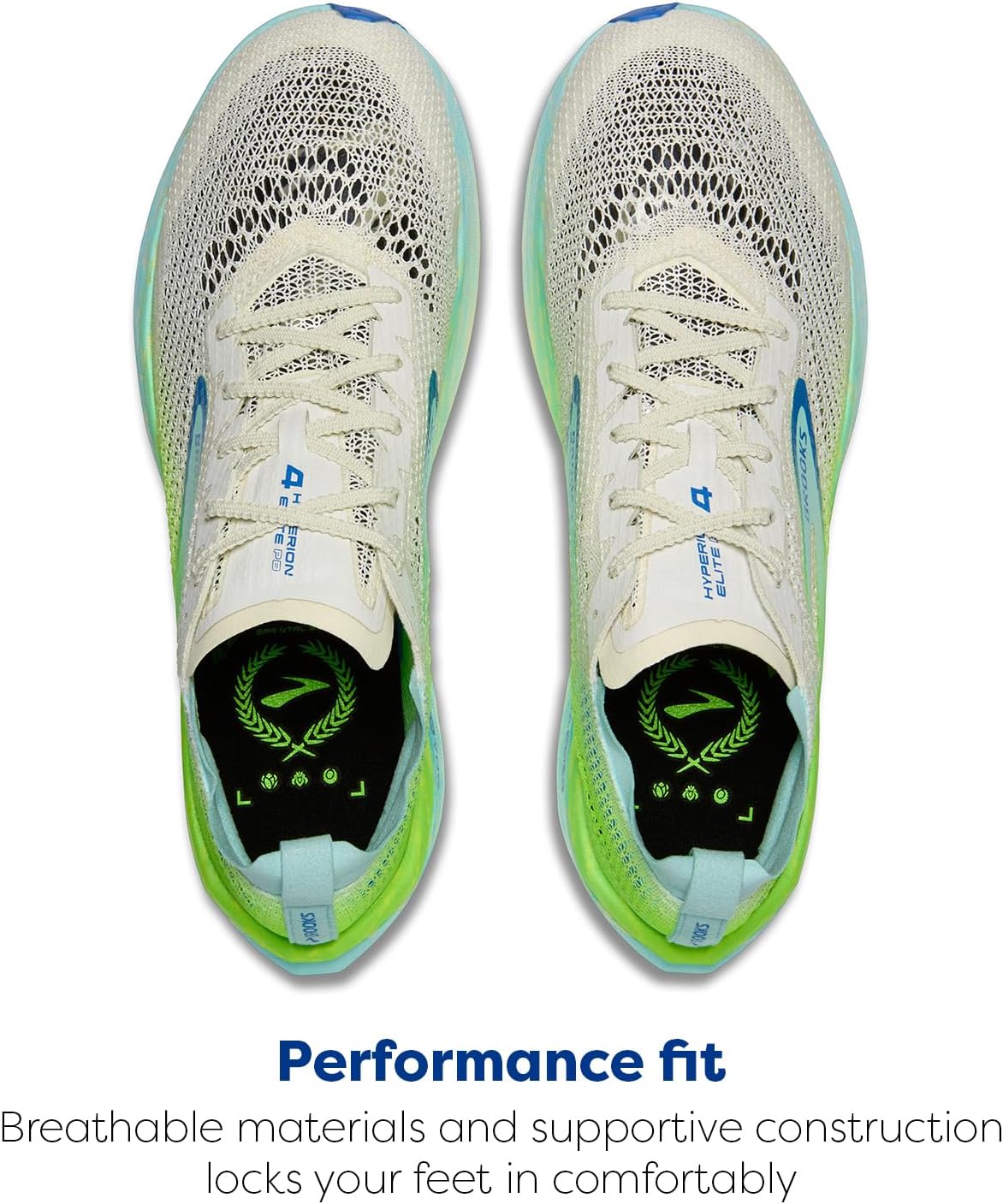 Кроссовки Brooks Unisex Hyperion Elite 4 PB, нейтральные гоночные, для мужчин и женщин, зеленый/синий — фото 4