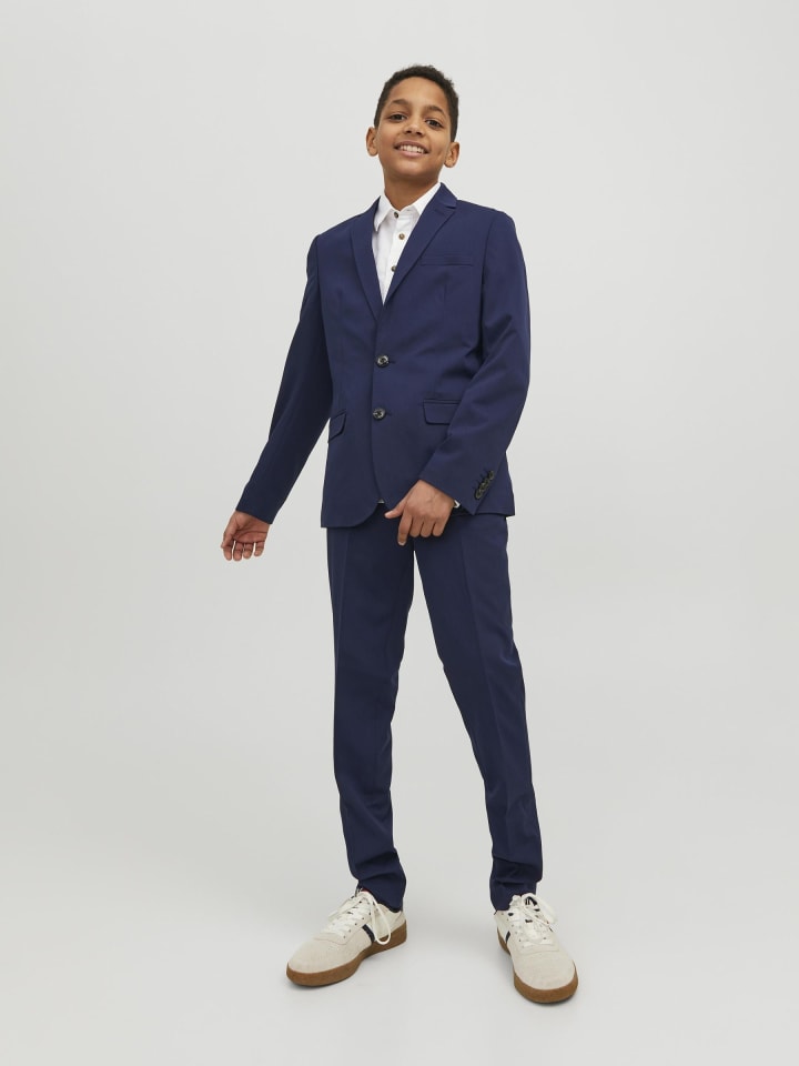 JACK & JONES Junior Комплект из двух однобортных пиджака и брюк в средневековом синем цвете — фото 3