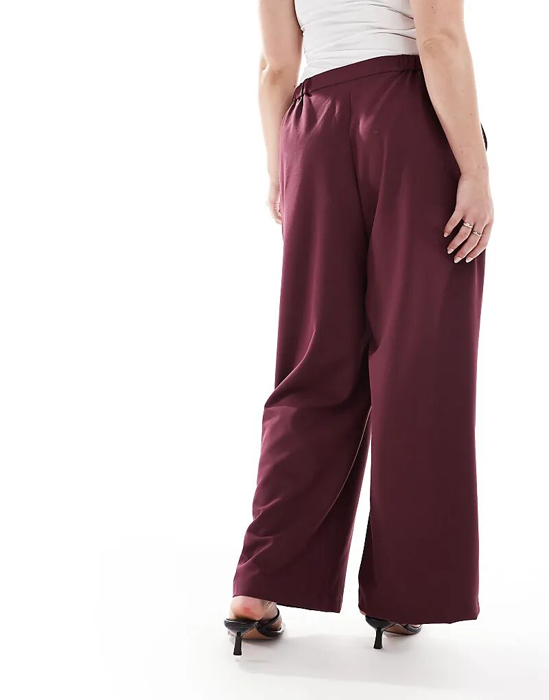 

Свободные брюки свободного кроя Curve бордового цвета ASOS DESIGN