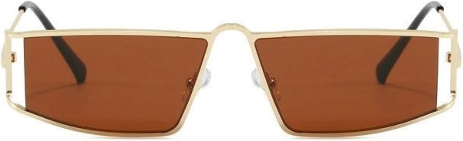 

Солнцезащитные очки Willochra в маленькой оправе в стиле Y2K для женщин и мужчин, роскошные прямоугольные металлические солнцезащитные очки для женщин, нестандартной формы, защита от ультрафиолета UV400, C3