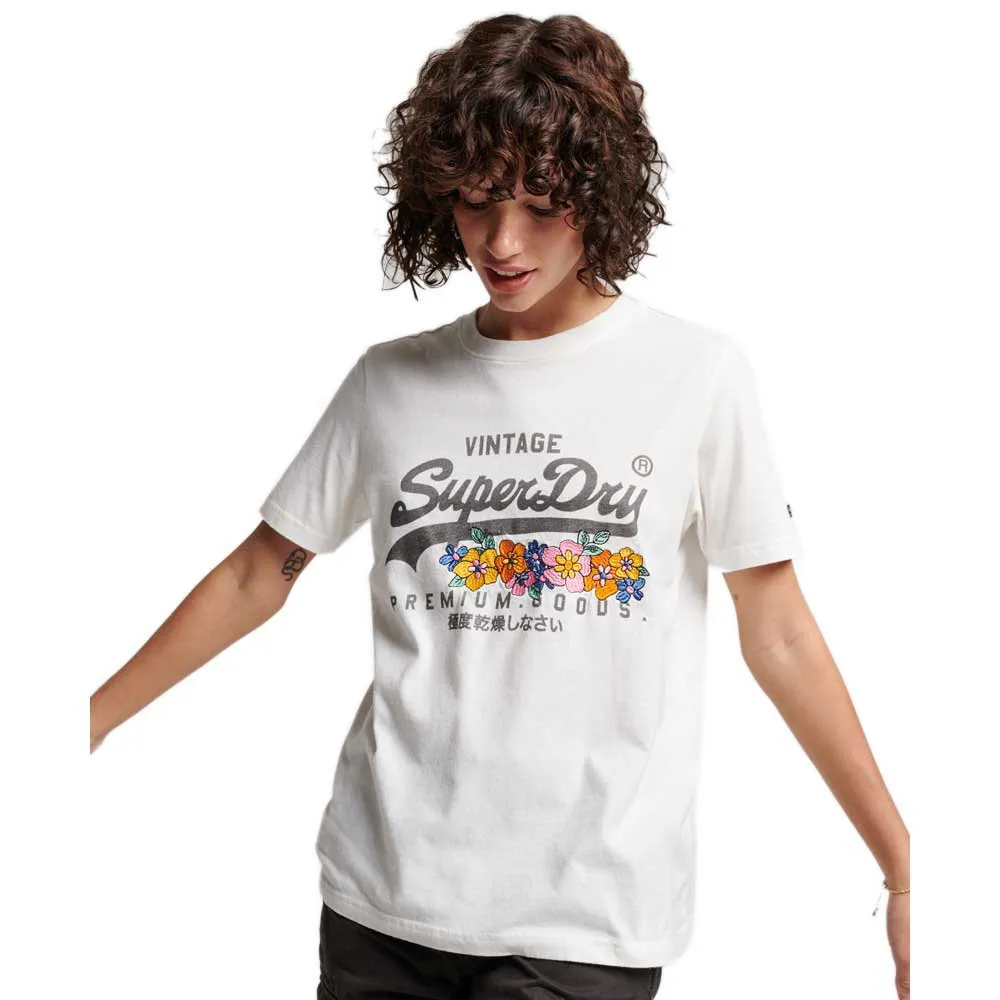 

Футболка Superdry Vintage Vl Prem G Floral, бежевый