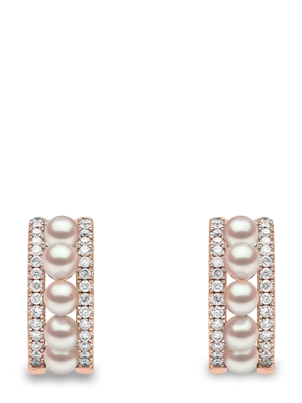 

Серьги-кольца Eclipse Akoya из розового золота с жемчугом и бриллиантами Yoko London, розовый