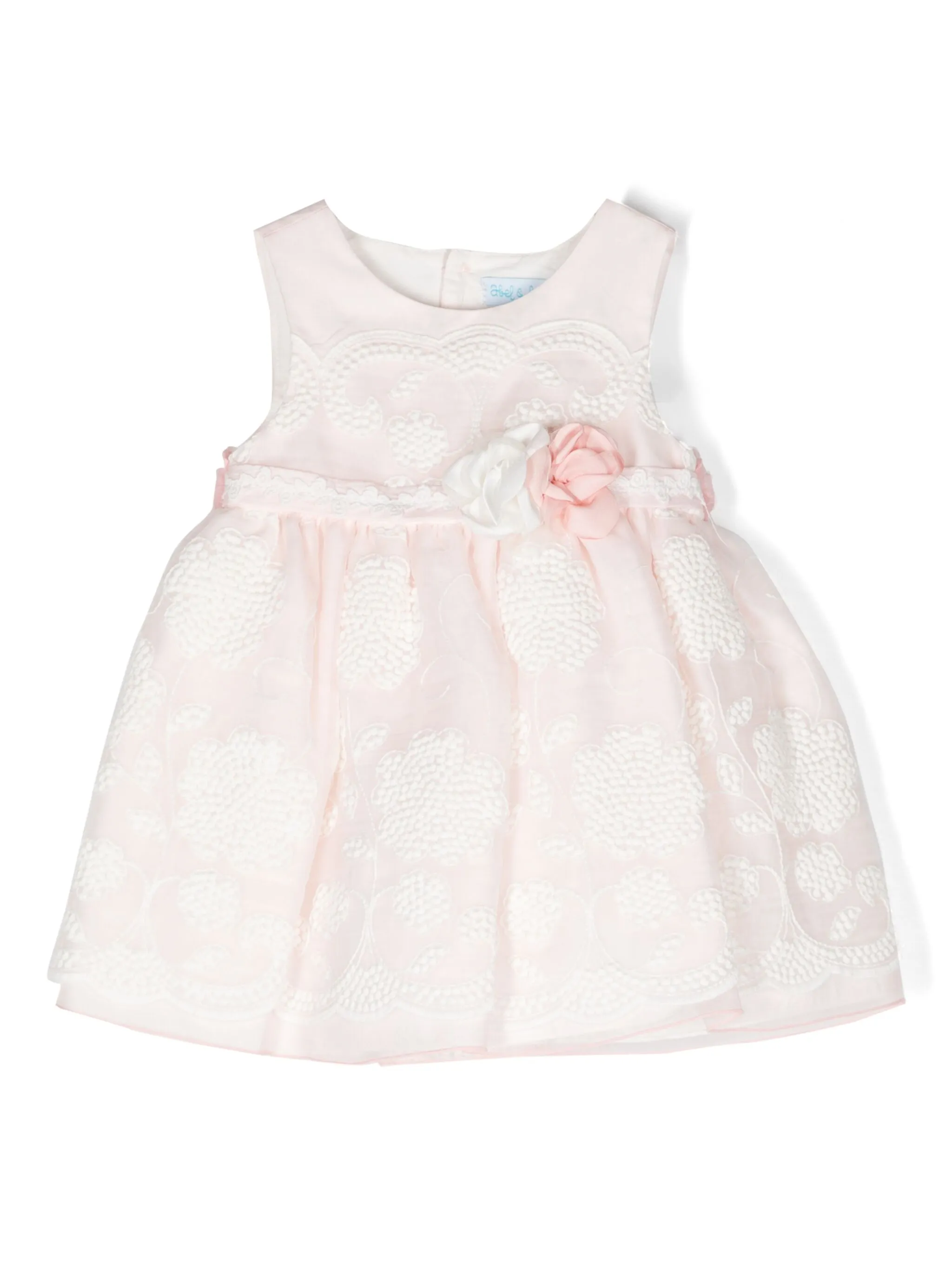 

Платье с поясом и цветочной аппликацией Abel & Lula, розовый