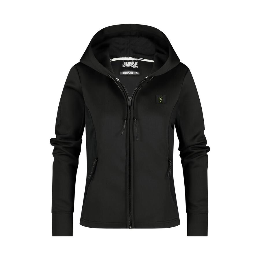 

SUPERREBEL GEAR Женская спортивная толстовка с капюшоном – дышащая и эластичная – черная – OLIVIA_