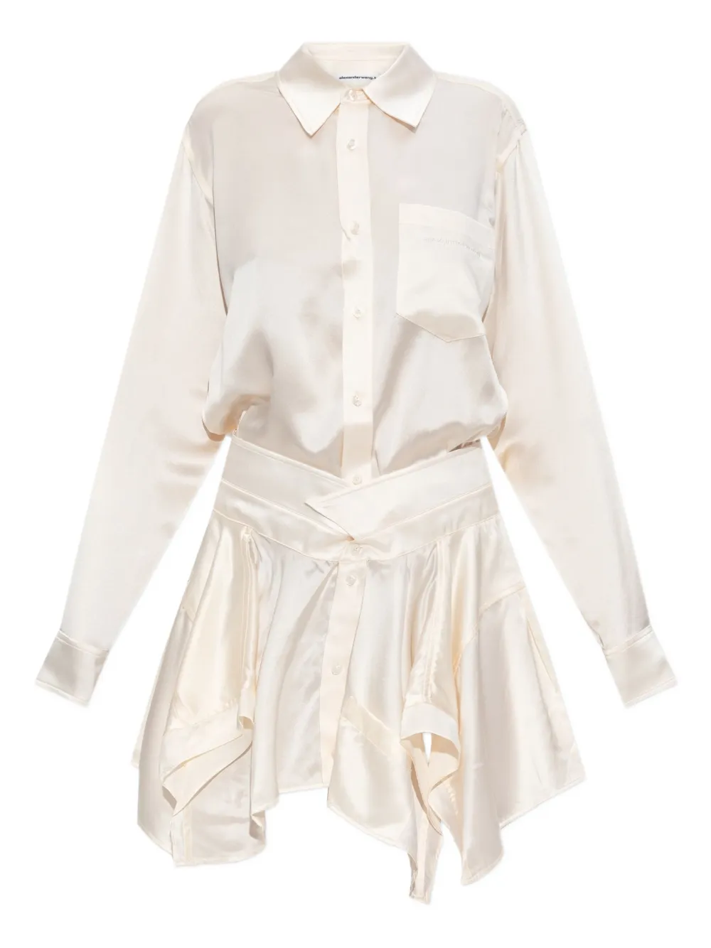 

Шелковое платье миди Alexander Wang, нейтральный