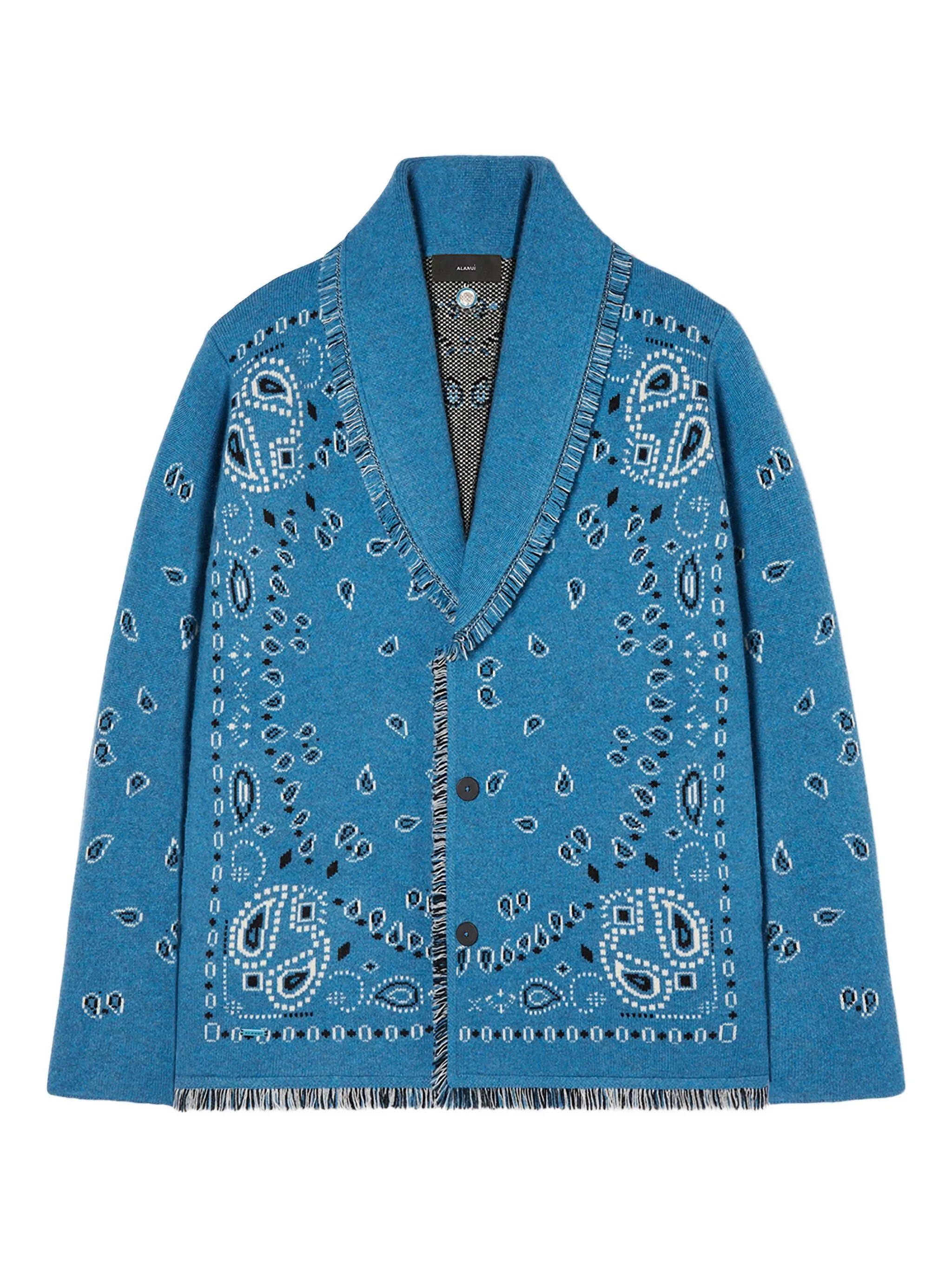 

Куртка с бахромой и принтом Alanui, синий