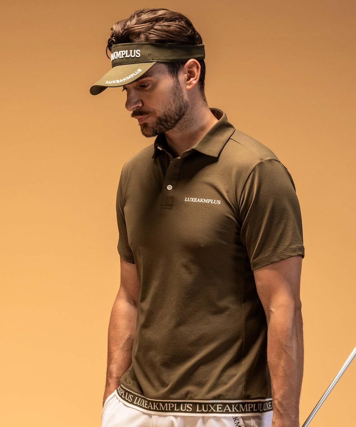 

Мужская поло-рубашка Luxe Plus в стиле стритвеар с логотипом HEM Luxe Akm Plus, хаки
