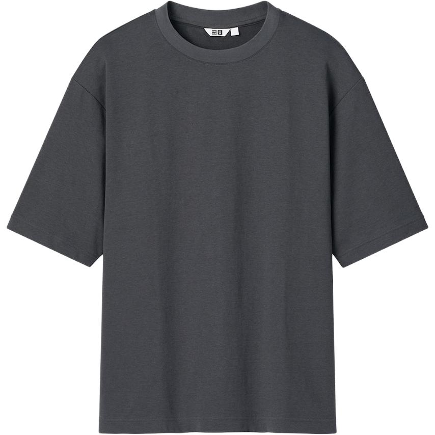 

Футболка с рукавом дроп-шоулдер женская UNIQLO, серый