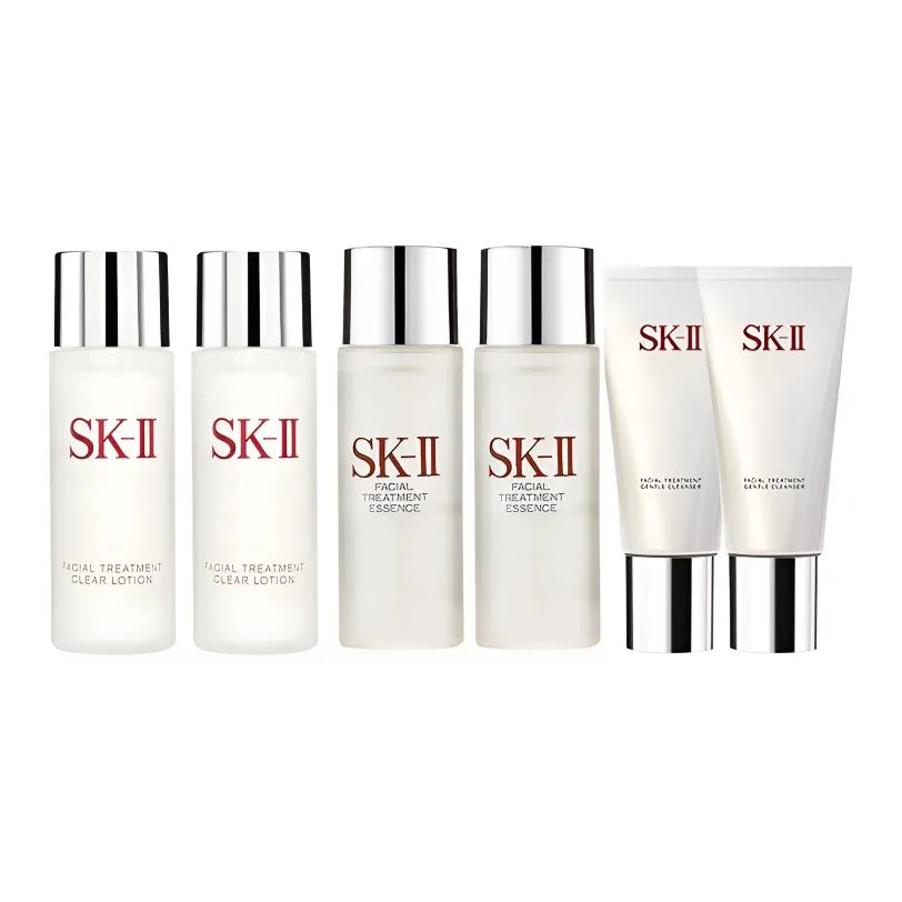 SK-II Набор пробников SK II Goddess Water Clear Lotion и крем-сыворотка Red Bottle для увлажнения и подтяжки кожи, Fairy Water 30ml*2 + Clear Crystal Dew 30ml*2 + Cleansing 20g*2
