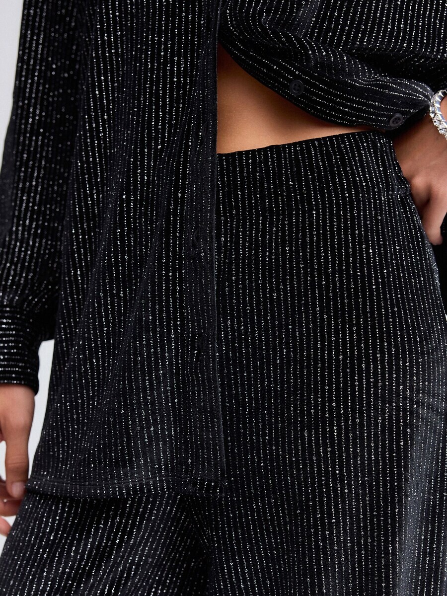 Тканевые брюки Next Wide leg Pants, черный — фото 4