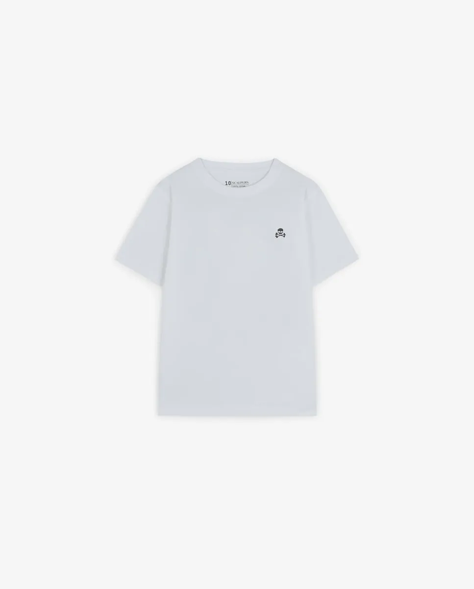 

Футболка для мальчика с обычной посадкой и контрастной вышивкой логотипа Scalpers, белый