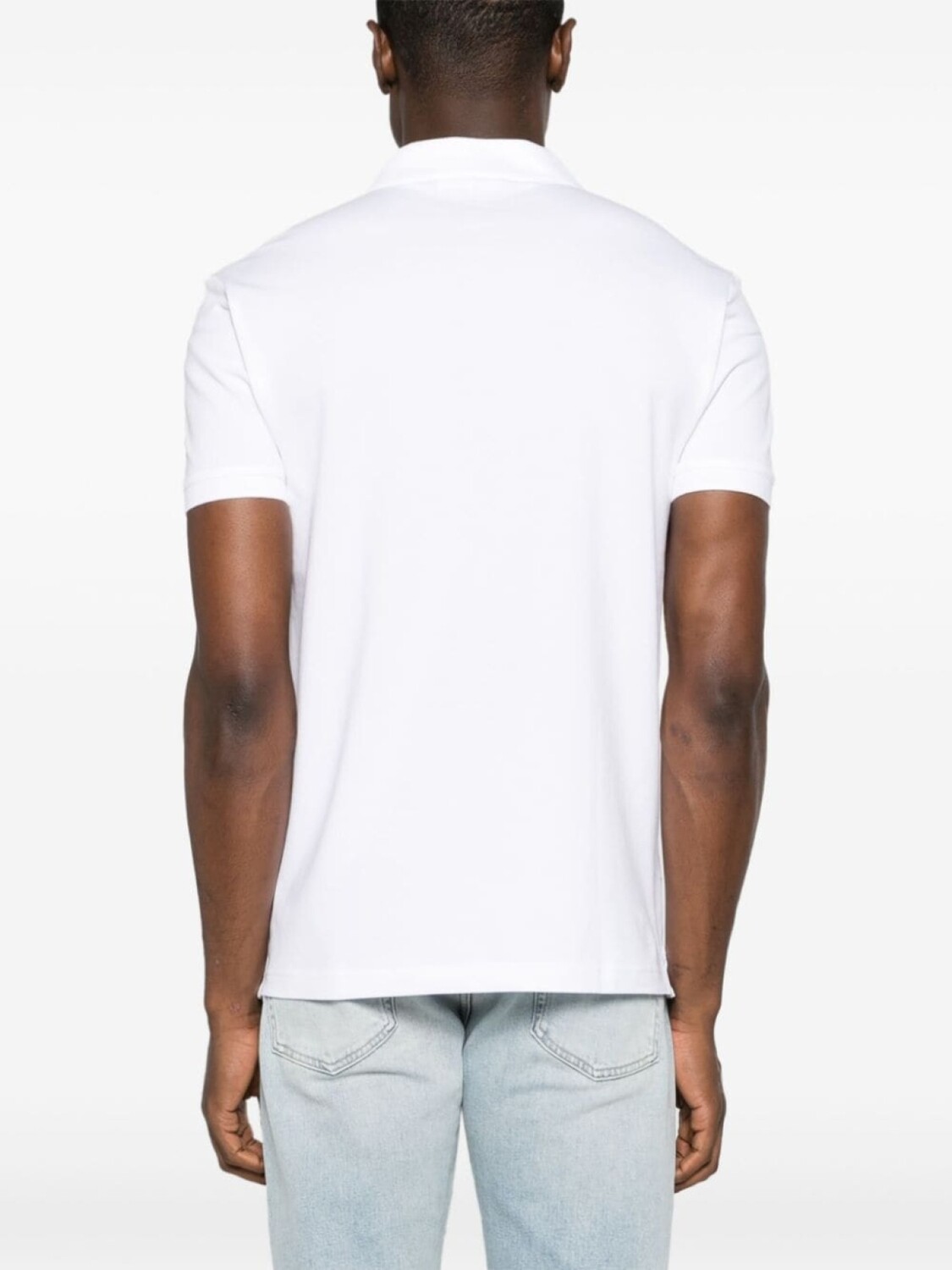 Calvin Klein Jeans рубашка-поло из пике с вышитым логотипом, белый — фото 4