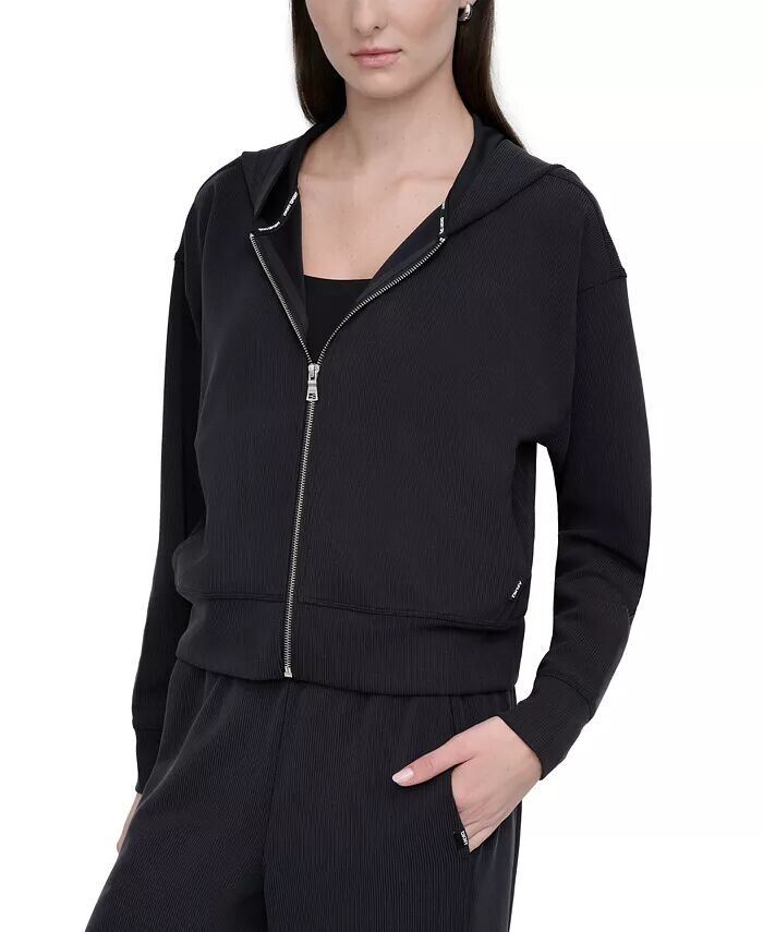 

Женская толстовка с капюшоном Highline Ribbed DKNY, черный