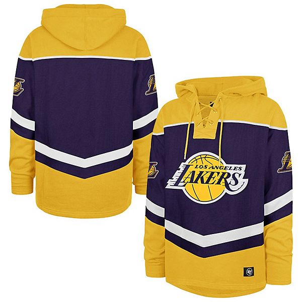 

Мужской оверсайз пуловер с капюшоном '47 purple los angeles lakers tri-satin layup lacer 47 Brand