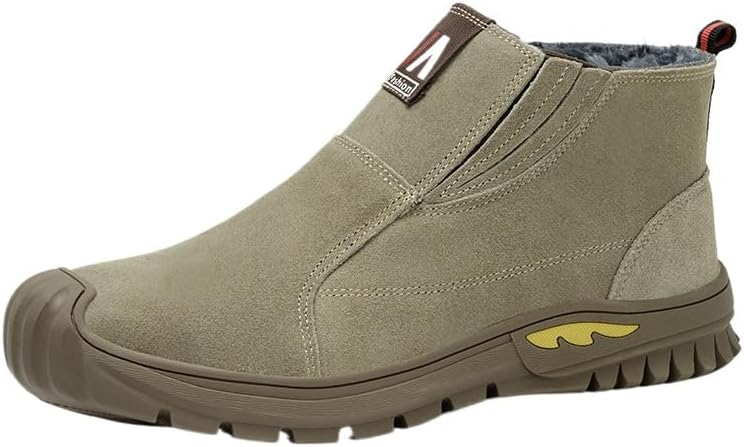 

Мужские ботинки MACEFIL с металлическим носком, средний верх, без застежки, промышленного класса, из замши, противоскользящие, хаки