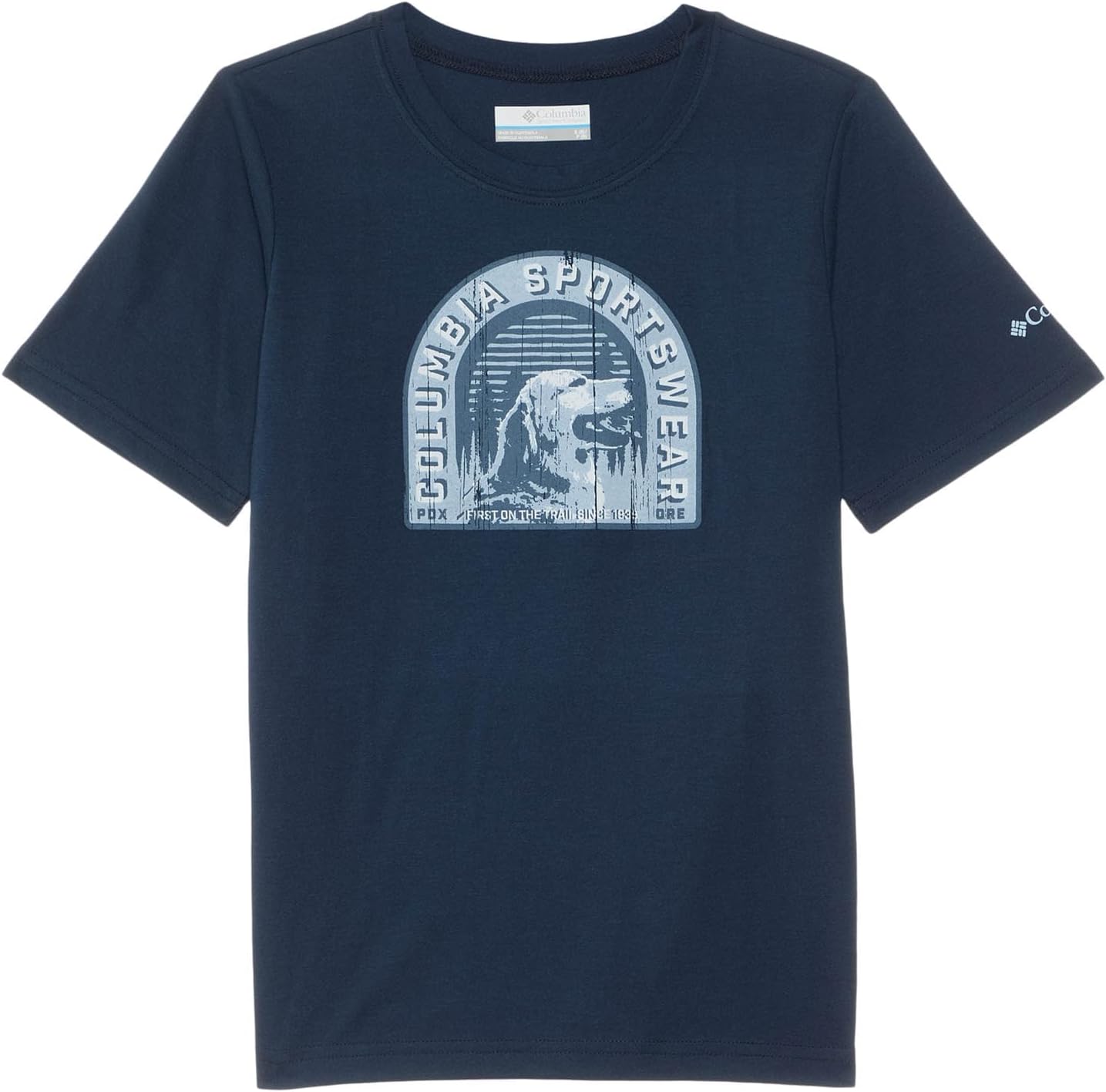 

Columbia Boys La Poudre Pass футболка с коротким рукавом, Collegiate Navy/Furry Friend, Синий, Columbia Boys La Poudre Pass футболка с коротким рукавом, Collegiate Navy/Furry Friend