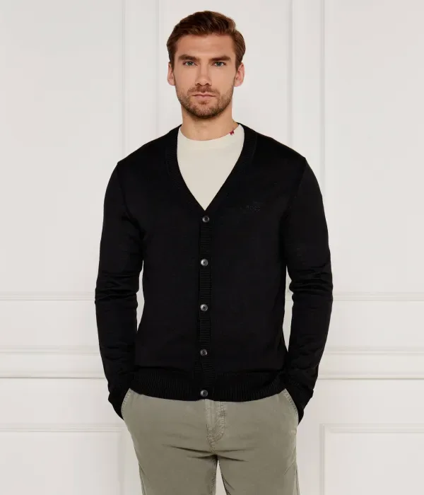 Шерстяной кардиган Avac_CD regular fit Boss Orange, черный