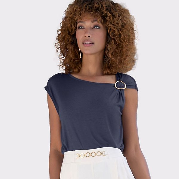 

Женский топ с асимметричным кольцом Lascana, Navy