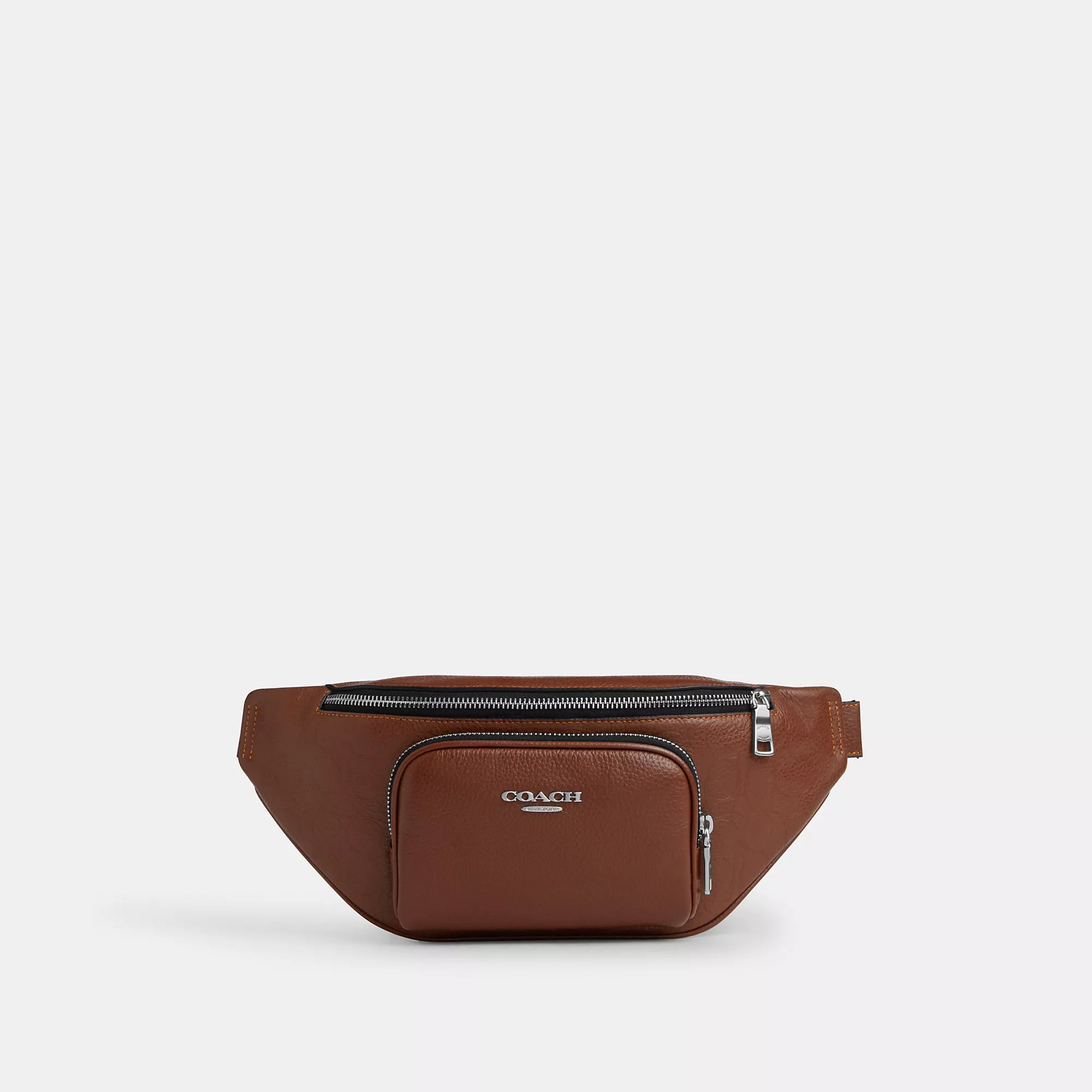 

Поясная сумка Coach Outlet Racer Small Belt Bag из фирменной кожи, серебряный