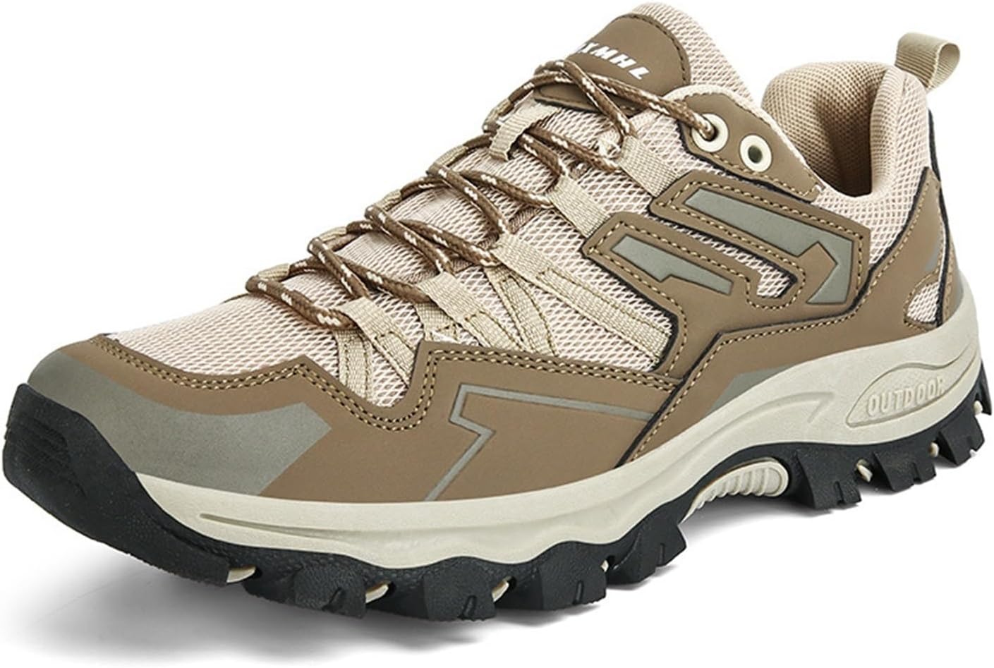 

Мужские походные ботинки на шнуровке, модные и удобные спортивные кроссовки, дышащие трекинговые кроссовки, рабочая обувь с поддержкой свода стопы, кроссовки для бега по пересеченной местности Generic, коричневый