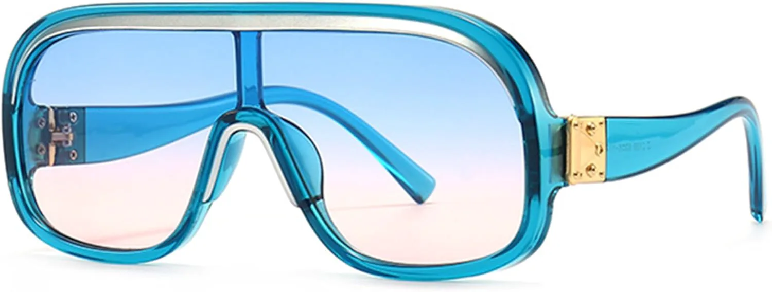 

Солнцезащитные очки Bullabulling Retro для женщин, большие, с защитой от УФ-излучения UV400, винтажные квадратные солнцезащитные очки большого размера для женщин, C2