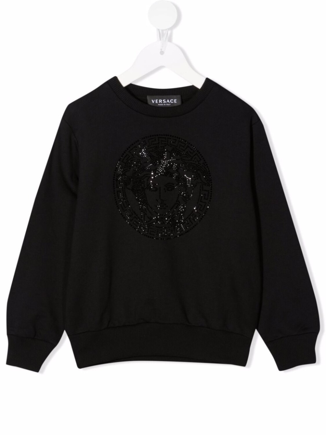 

Versace Kids толстовка с вышитым логотипом и узором Baroque, черный
