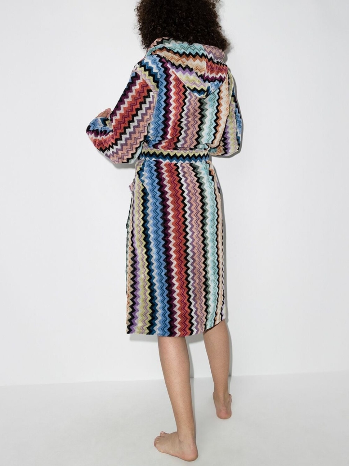 

Missoni Home халат Adam с капюшоном и поясом, синий